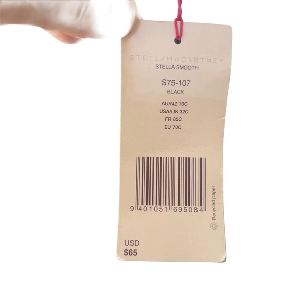 STELLA MCCARTNEY Smooth Bra Wired #S75-107 Black Not Padded Size 32C BRAND NEW - Picture 6 of 9